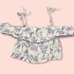 Adore Me Floral Cold Shoulder Crop Top - Size - M